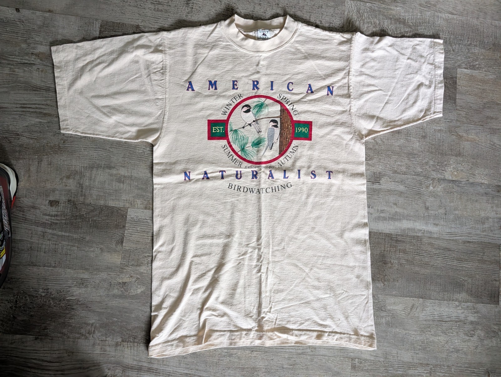 Vtg 90’s Galt Sand American Naturalist Birdwatching Tee Shirt USA Made Size M