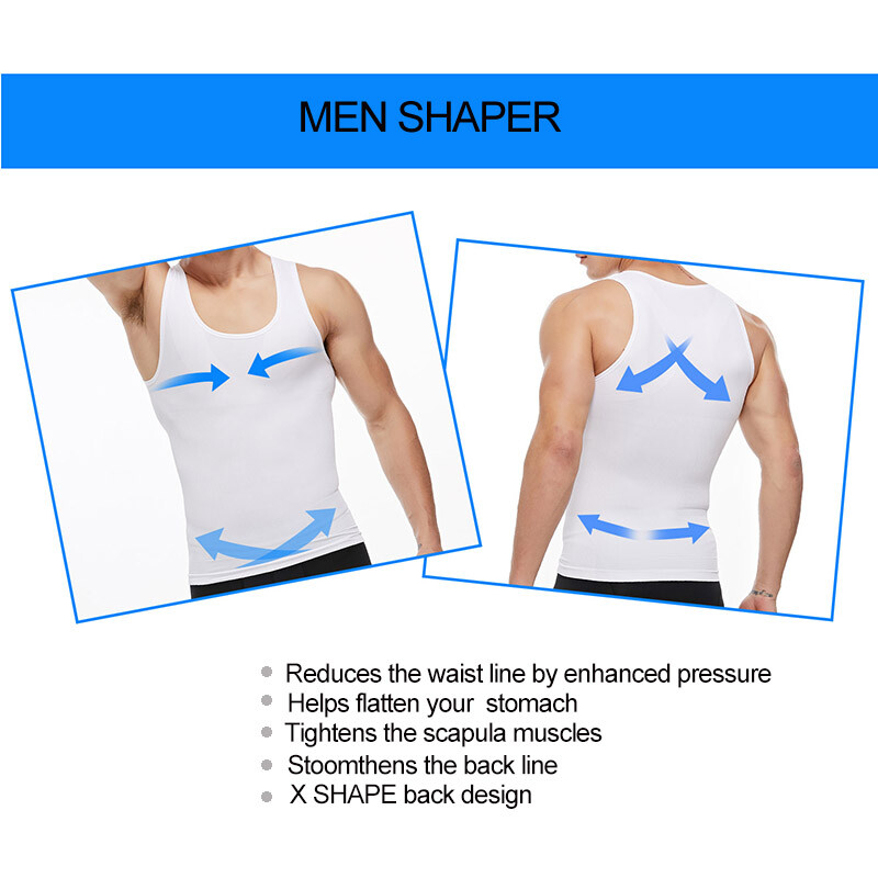 Men Gynecomastia Compression Shirts Slimming Undershirt Tank Top Abs Body Shaper gallery