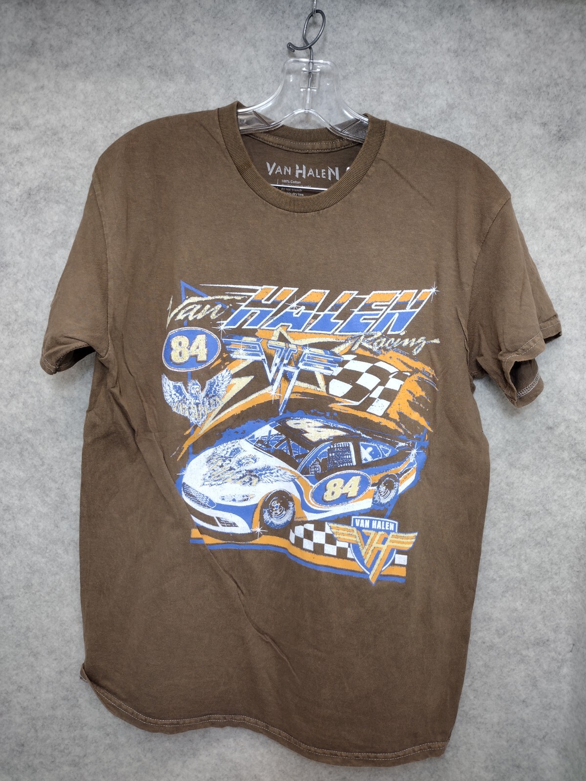 VanHalen Brown Medium ~Vintage Style Hip Hop Rock Tshirt Distressed Dyed 80s 90s gallery