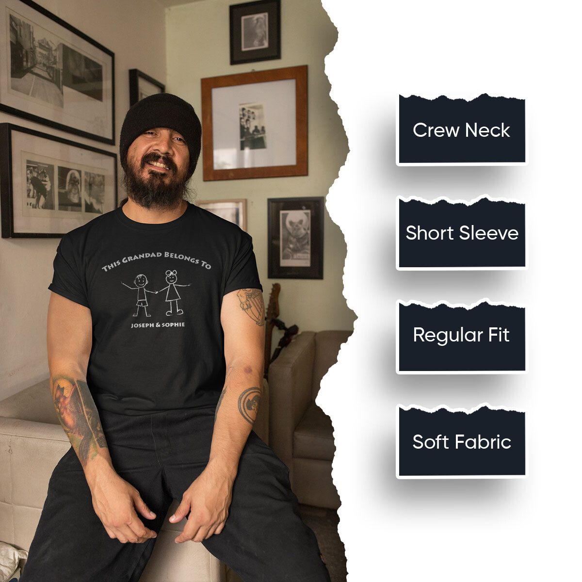 Customisable Grandad T-Shirt With Names Perfect Gift For Fathers DayTee #TA-195 gallery