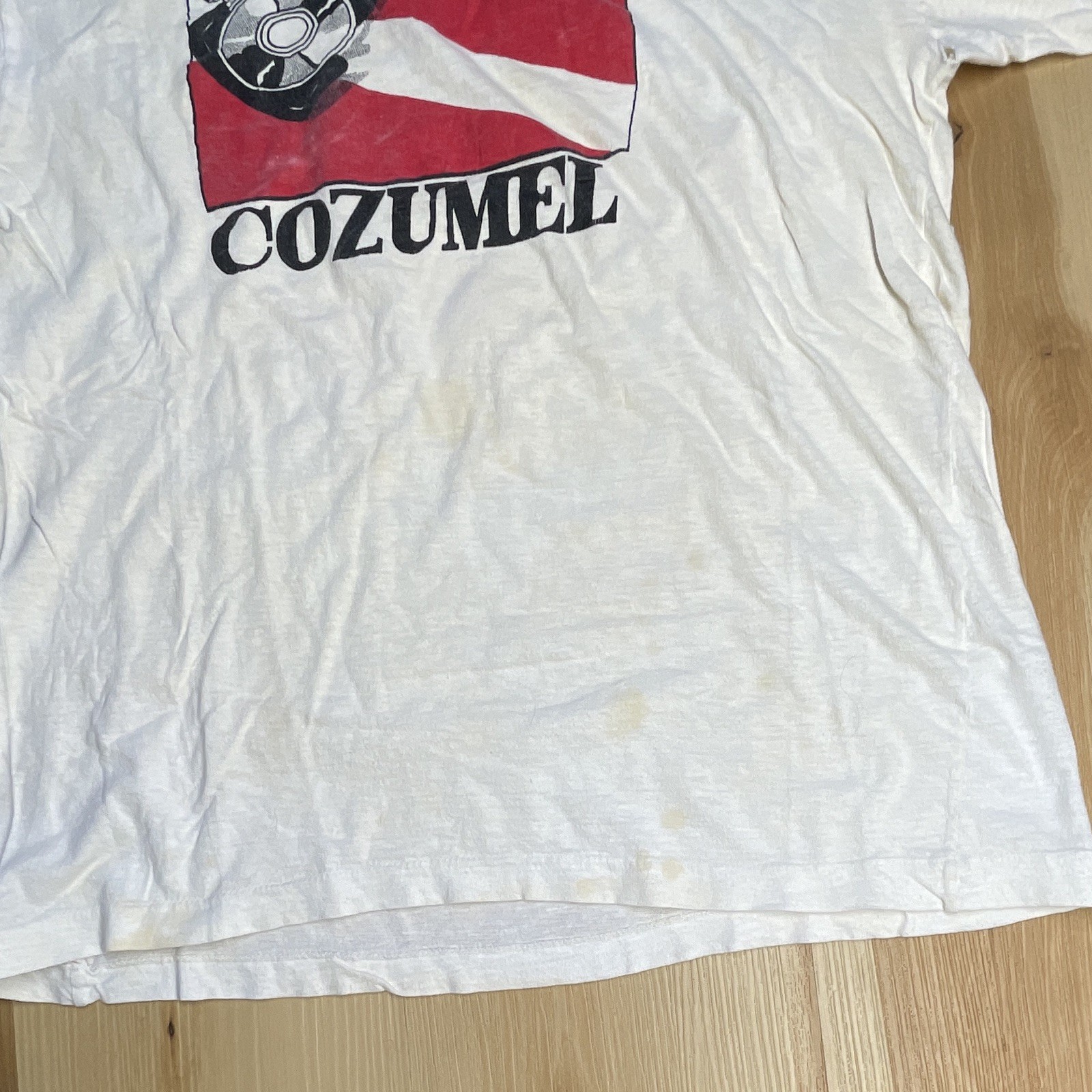 Vintage 90s Cozumel Scuba Diving Flag Single Stitch Tshirt Medium gallery