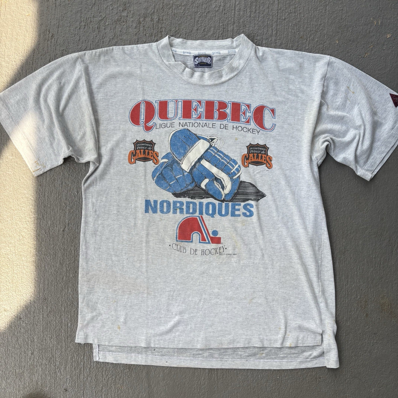Vintage 1992 Quebec Canada NHL Club De Hockey National League XL Shirt