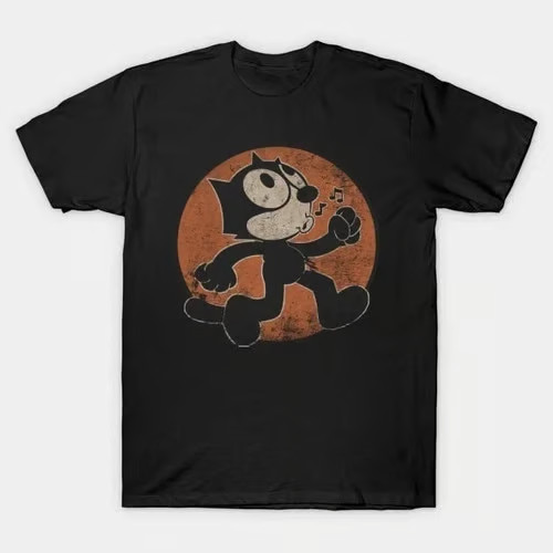 Felix The Cat Distressed Graphic T Shirt Full Size S-5XL