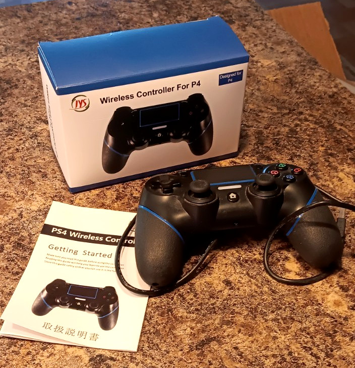 Wireless Controller for P-4 with Non-Slip Grip, 3.5mm Audio Jack and Thumb Caps