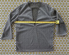 Manfinity Gray Size L Sheer Mesh Tinsel Metallic Long Sleeve V-Neck Tee