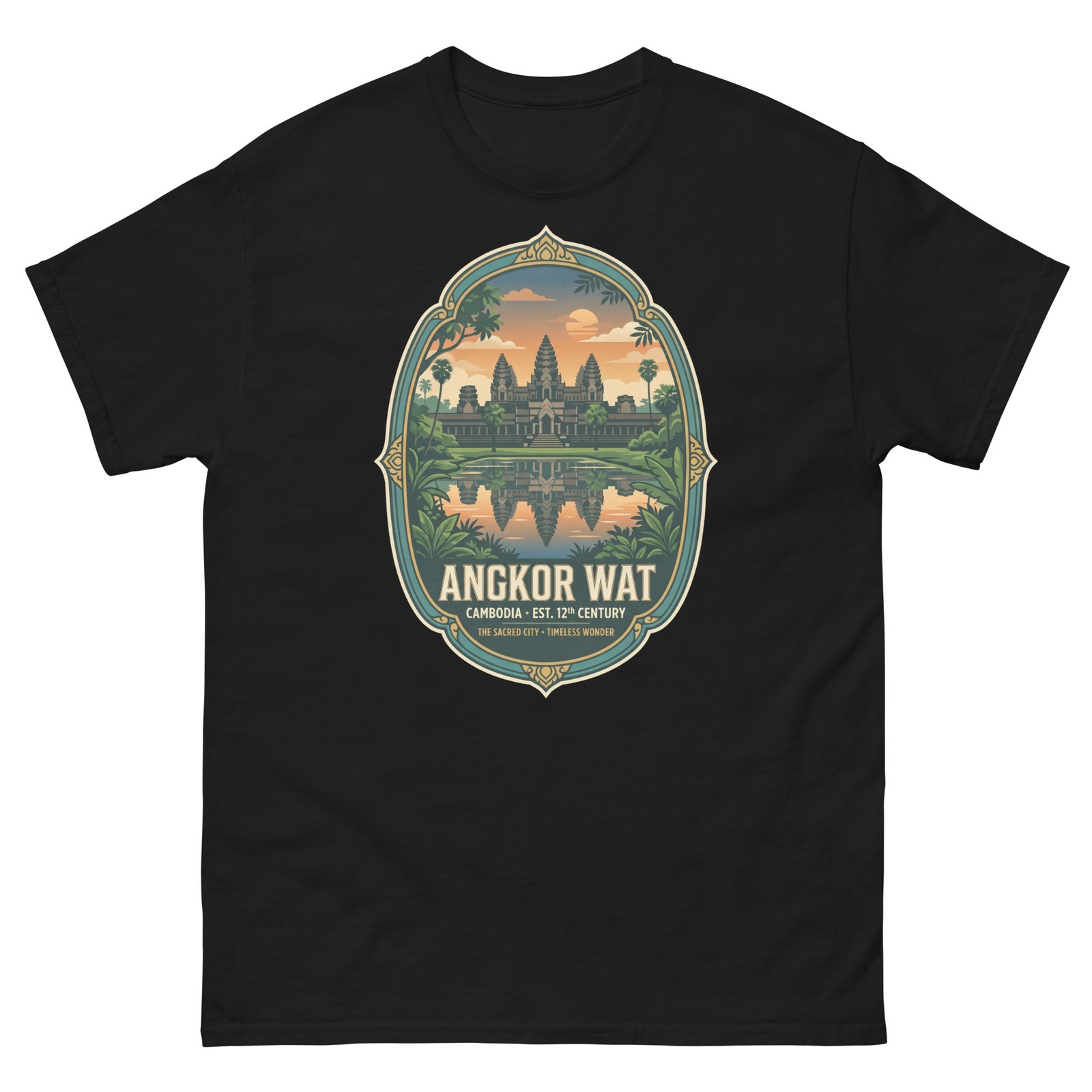 Angkor Wat Cambodia Temple Graphic T-Shirt Travel Unisex Tee