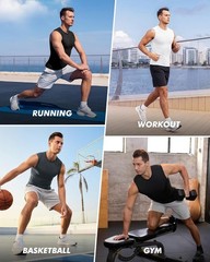 Compression Shirt Men – Sleeveless Tee Tank Top Workout Running Quick Dry Bas…