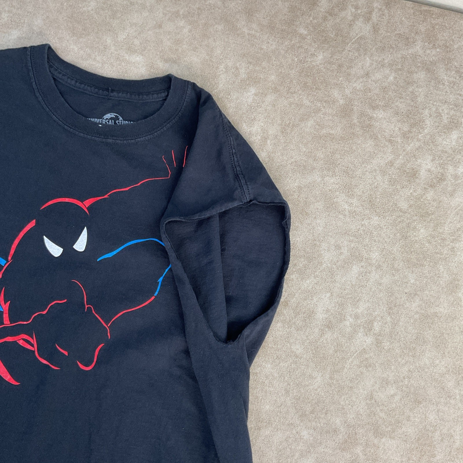 Spiderman T-Shirt Sz L Universal Studios Parks Marvel Graphic Tee Double Sided gallery