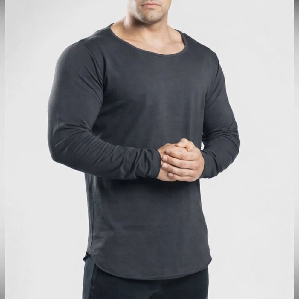 ALPHALETE Men's Gray Cotton Lifestyle Fit Active Pullover Tee Shirt SZ Large gallery