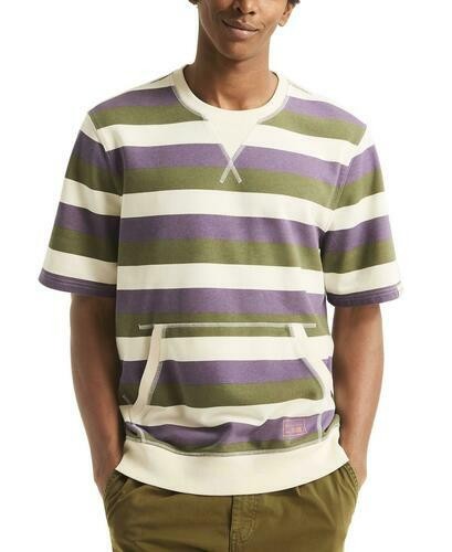 Nautica Crewneck Shirt Grape Size 2XL Mens Striped Kangaroo Pocket Classic Fit gallery