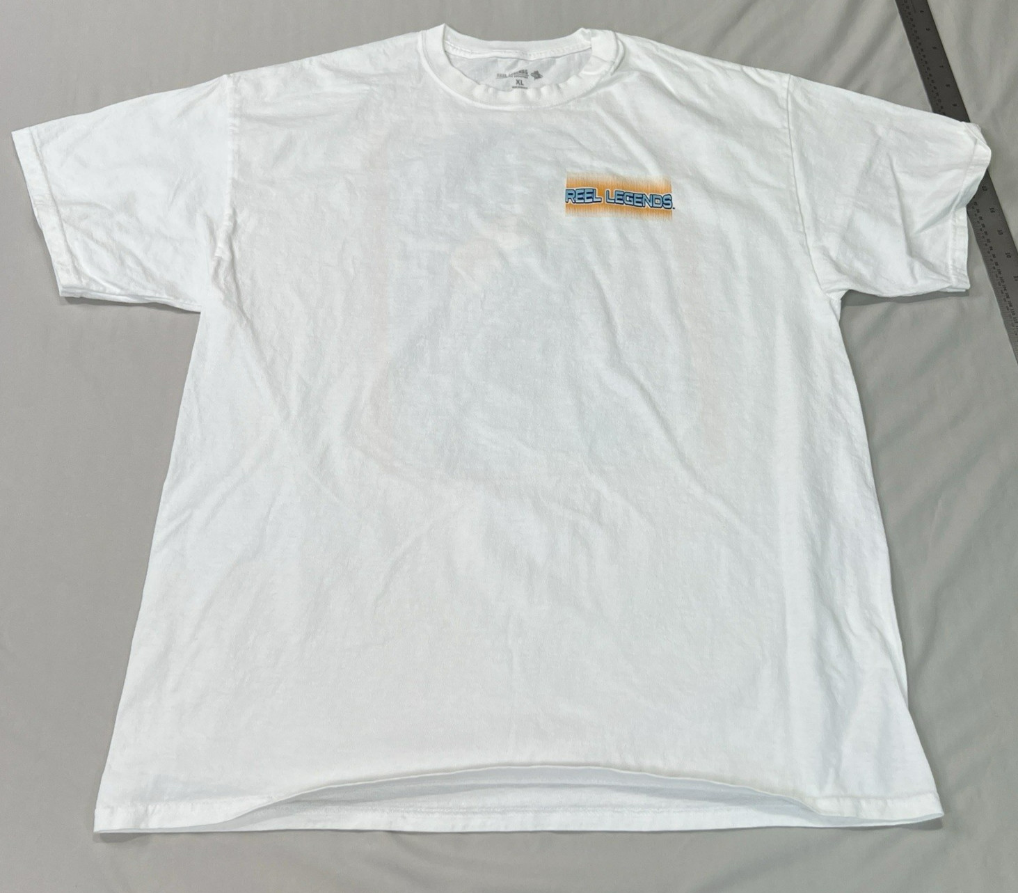 Reel Legends Fishing Shirt Mens XL White Blue Marlin Cotton Tee Nautical Travel gallery