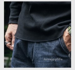 Non Stock Fall Winter Long Sleeve Basic Shirt Waffle Thermal Shirt Heavyweight
