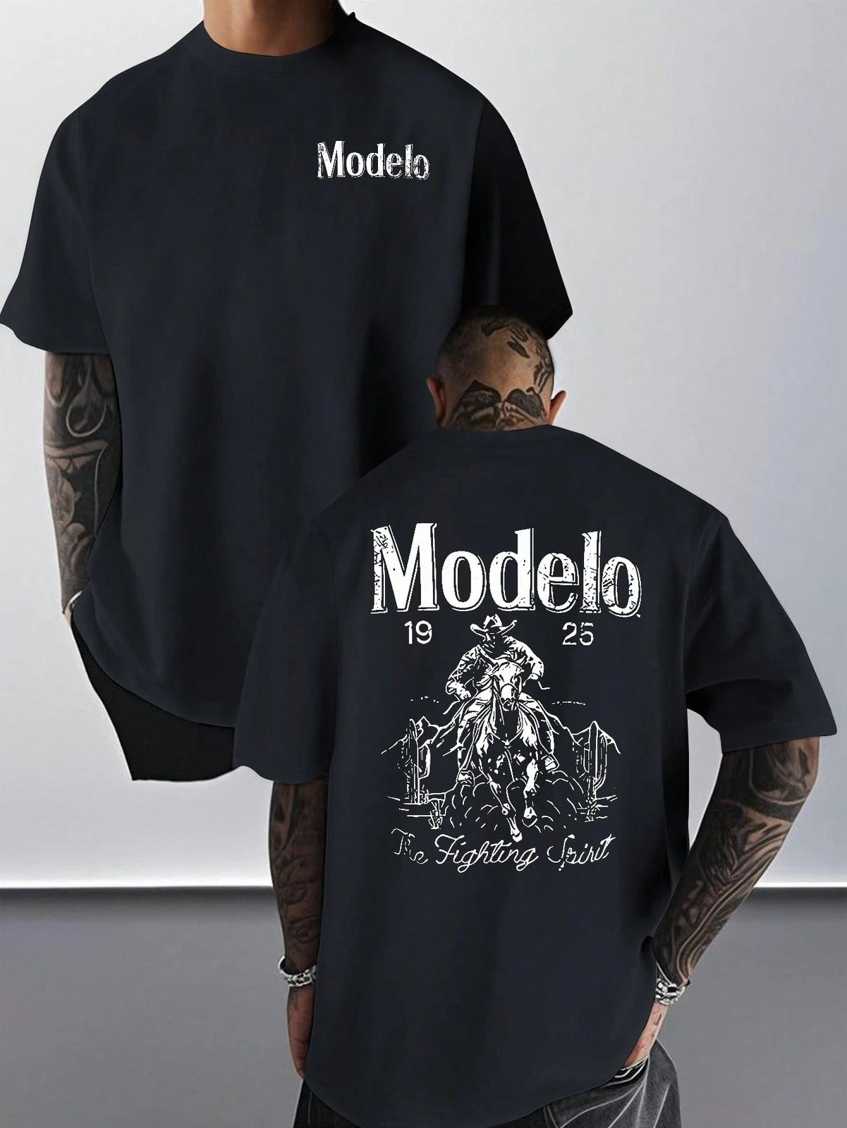 Modelo Graphic Print Men's 100% Cotton T-Shirt, Casual Sports Style Top T-Shirt gallery
