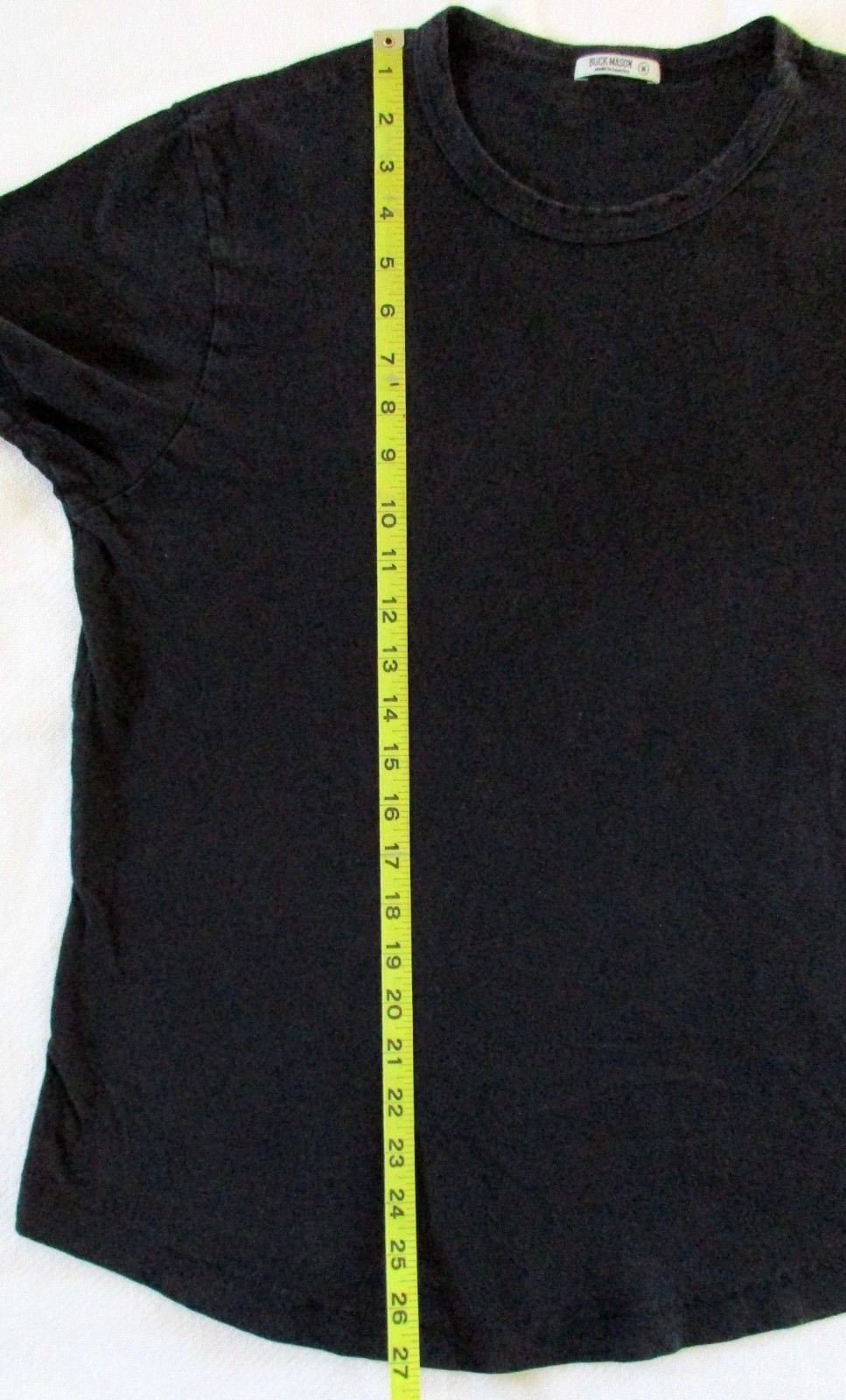 Buck Mason T Shirt Mens M Medium Scoop Neck Curved Hem Preppy Smart Casual Black gallery