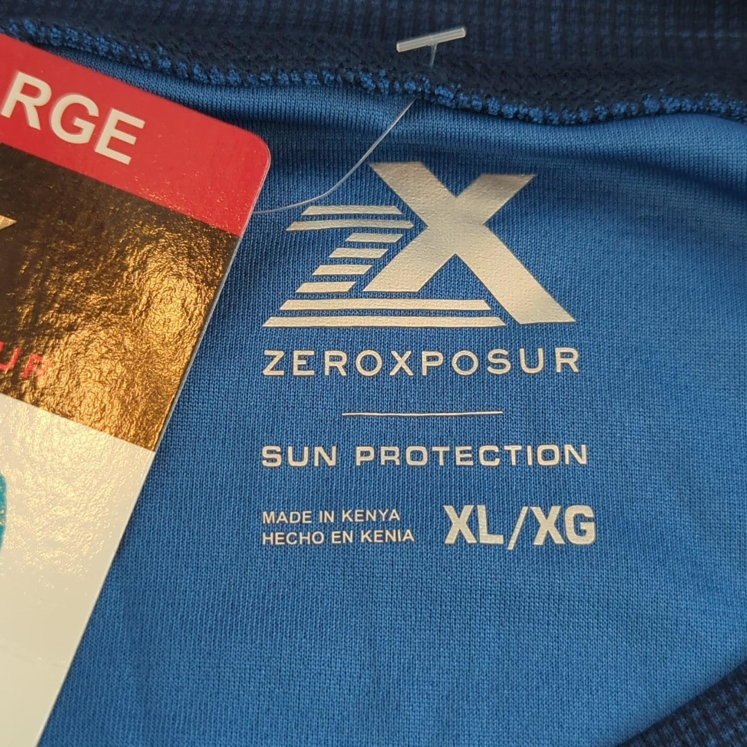 NWT 50 UPF ZeroXposur Men’s XL Navy Blue Sun Protection Short Sleeve T-Shirt gallery