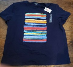 ALFANI Blue Midnight Multicolor Graphic Men’s Crew Neck T-Shirt NEW 3XL
