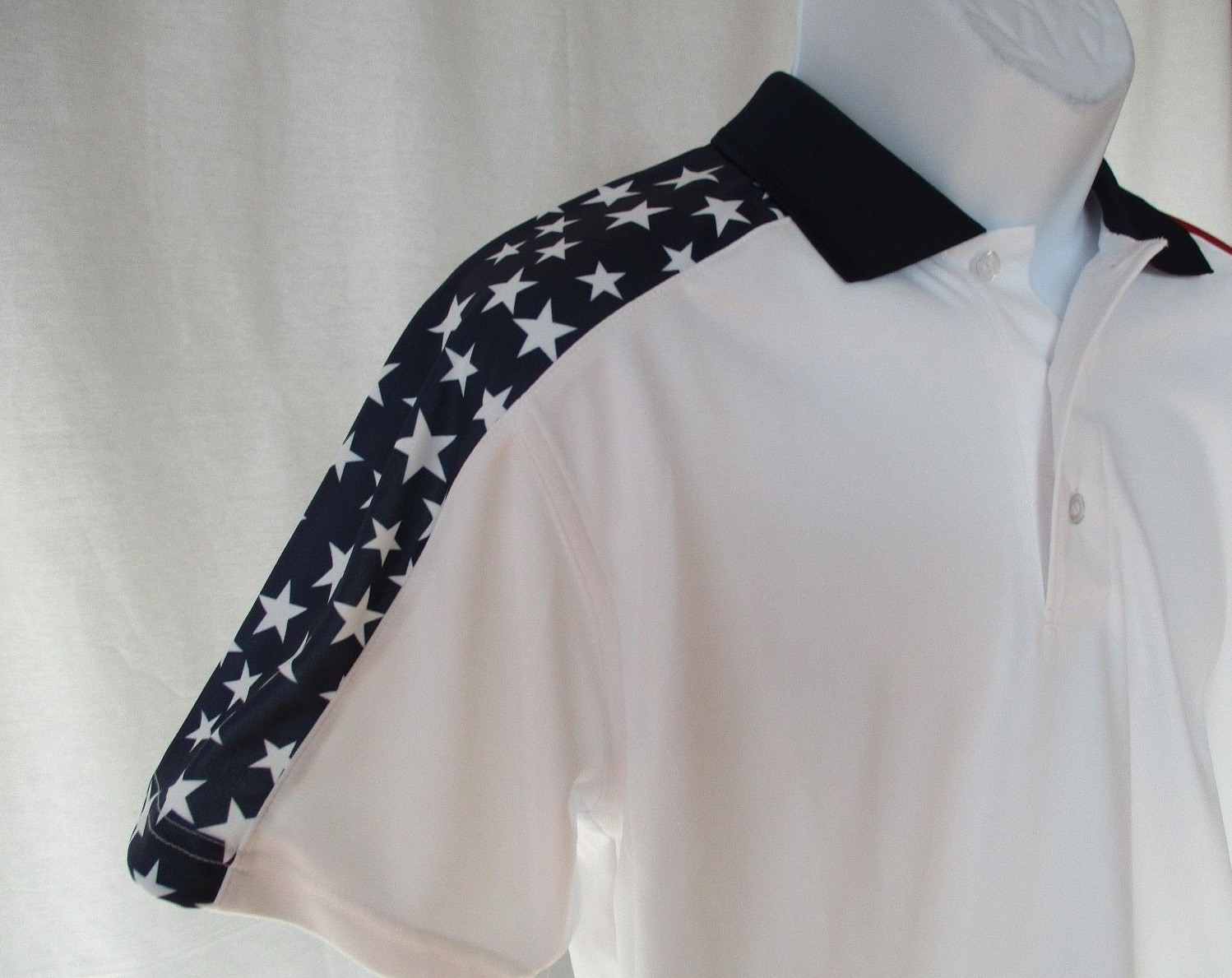American Flag Polo Golf Premium Shirt - Stars & Stripes - Men’s Sizes S-3XL New gallery