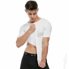 Men Slimming Body Shaper Posture Corrector Vest Abdomen Compression T-Shirt Tops