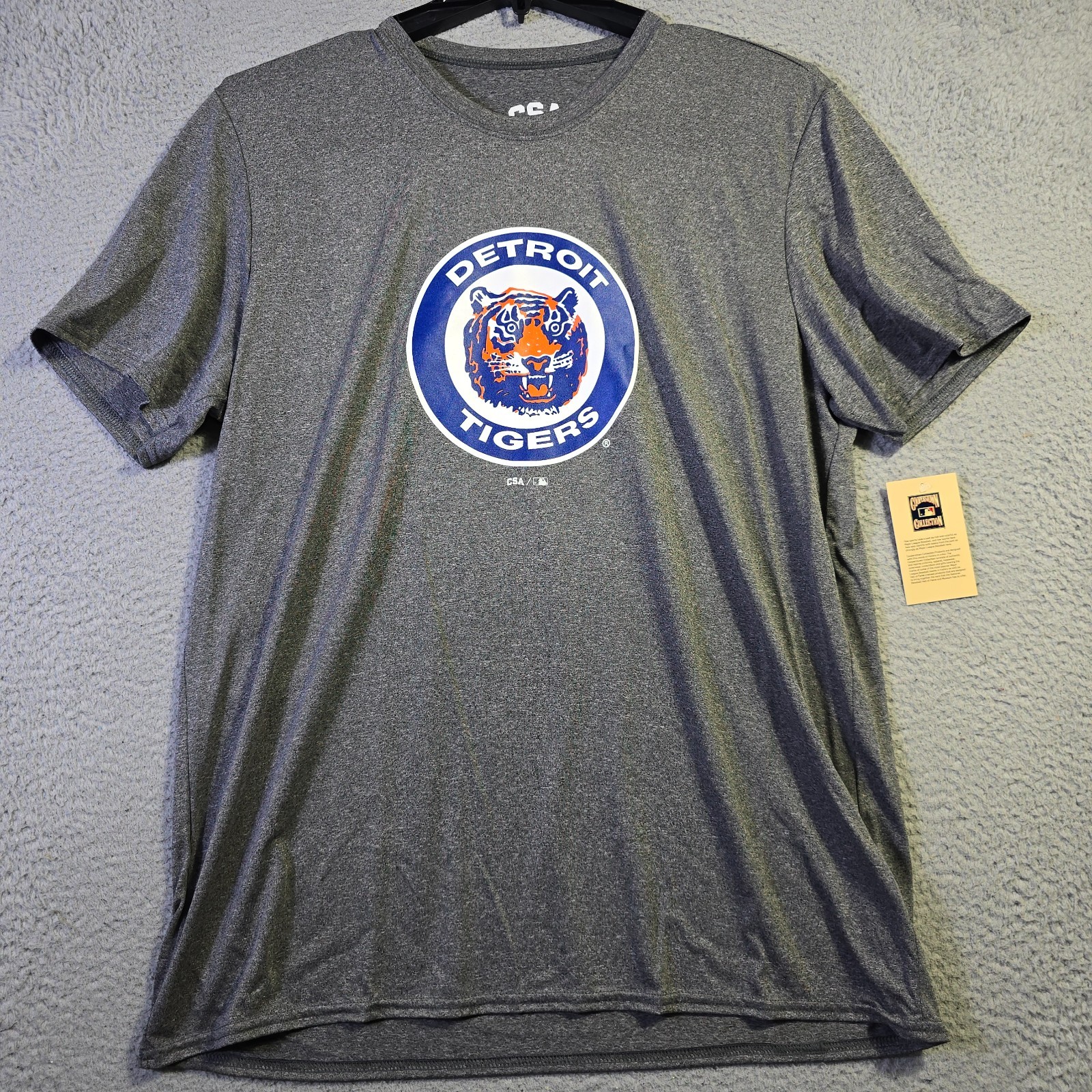 MLB Detroit Tigers Shirt Mens XL Gray Baseball Outdoor Sports Classic Retro NWT gallery