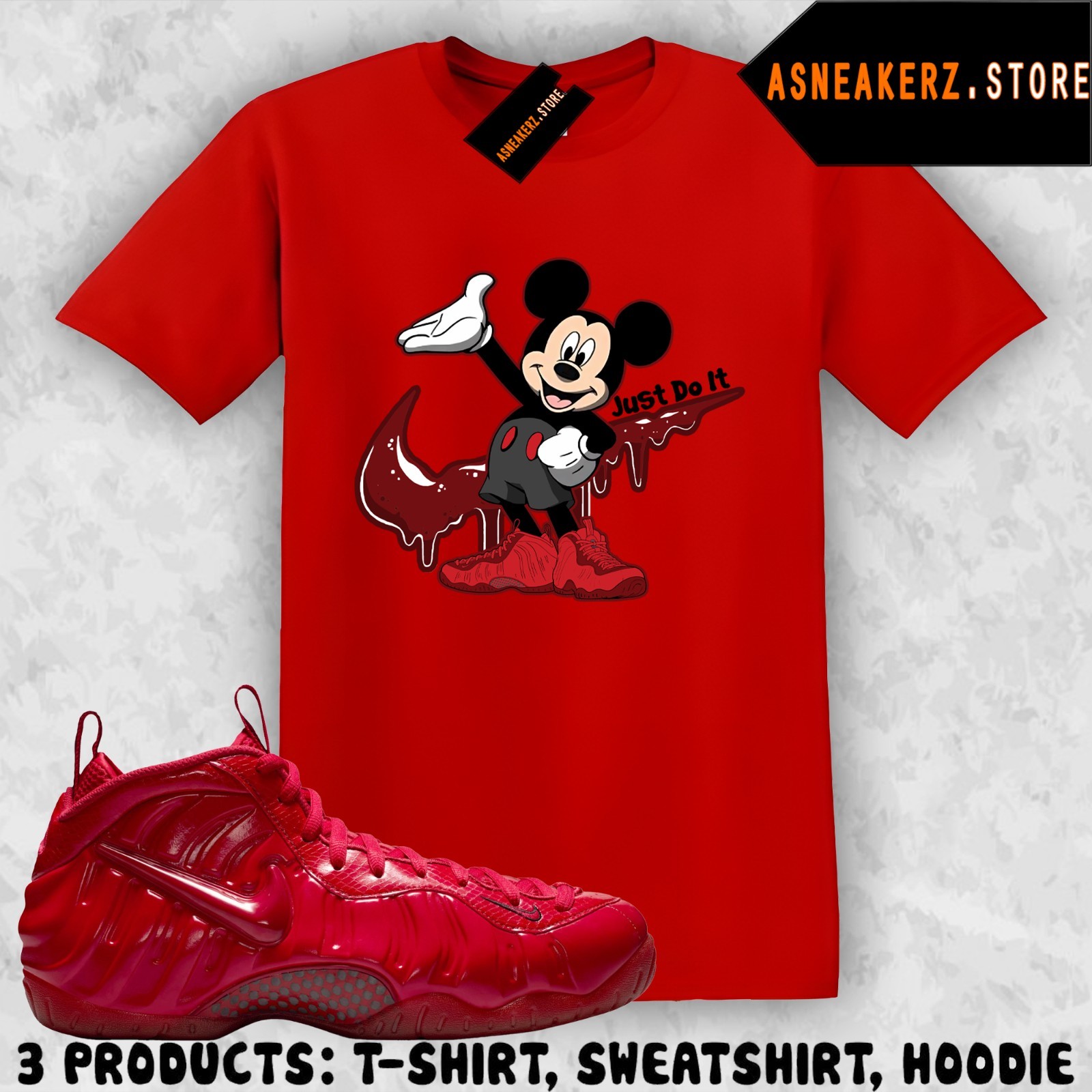 Shirt To Match Foamposite Pro Gym Red 2026 Sneaker Matching Drip M Mouse T-Shirt gallery