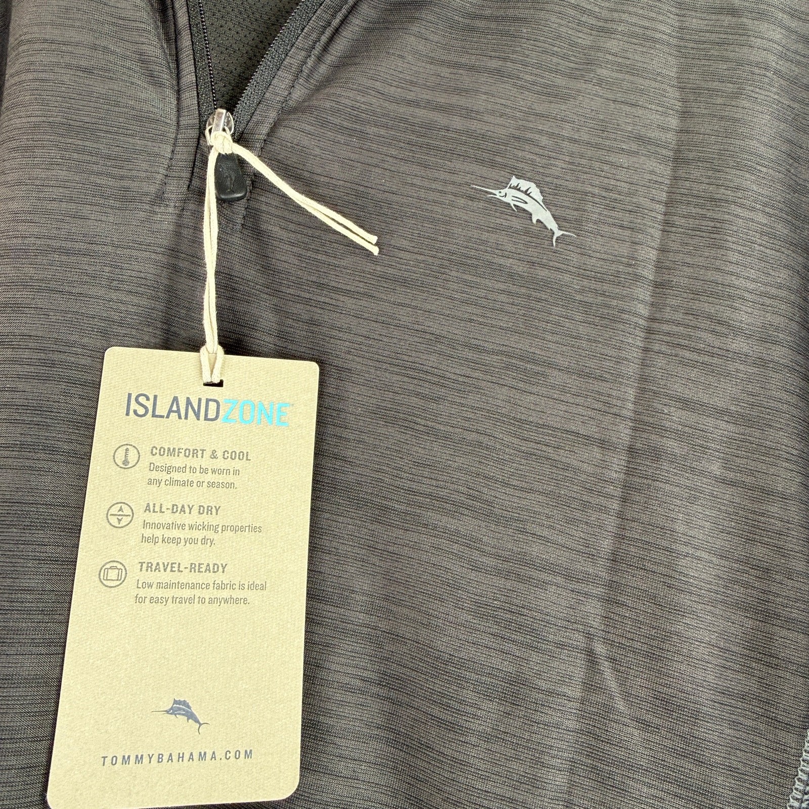 Tommy Bahama IslandZone Palm Coast Half Zip Pullover New with tags Size Medium gallery