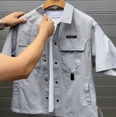 Summer New Outdoor Multi Pocket Quick Drying Short Sleeved Shirt