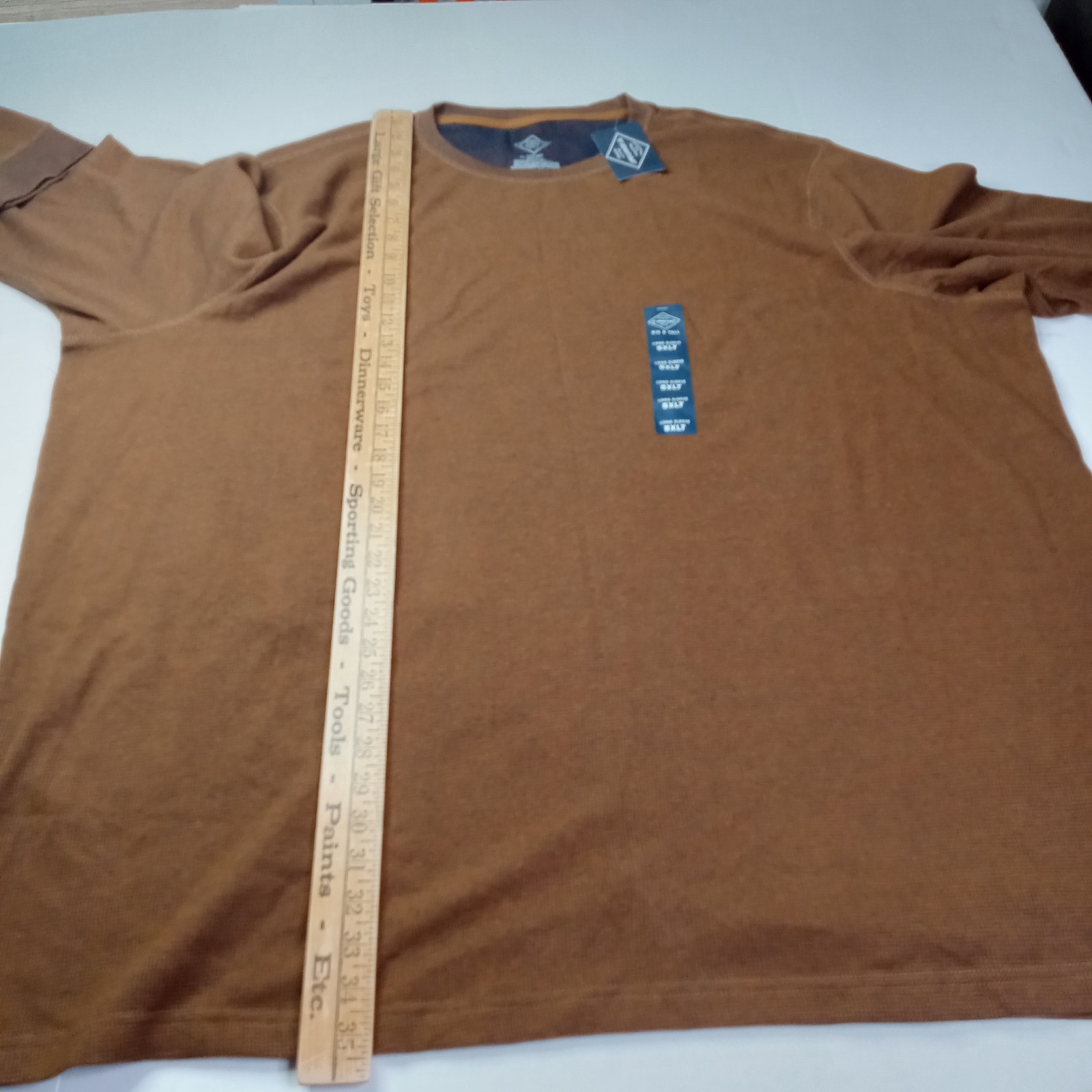 St. John's Bay Long Sleeve Waffle Knit Thermal Shirt Men's Size 5XLT Monk Brown gallery