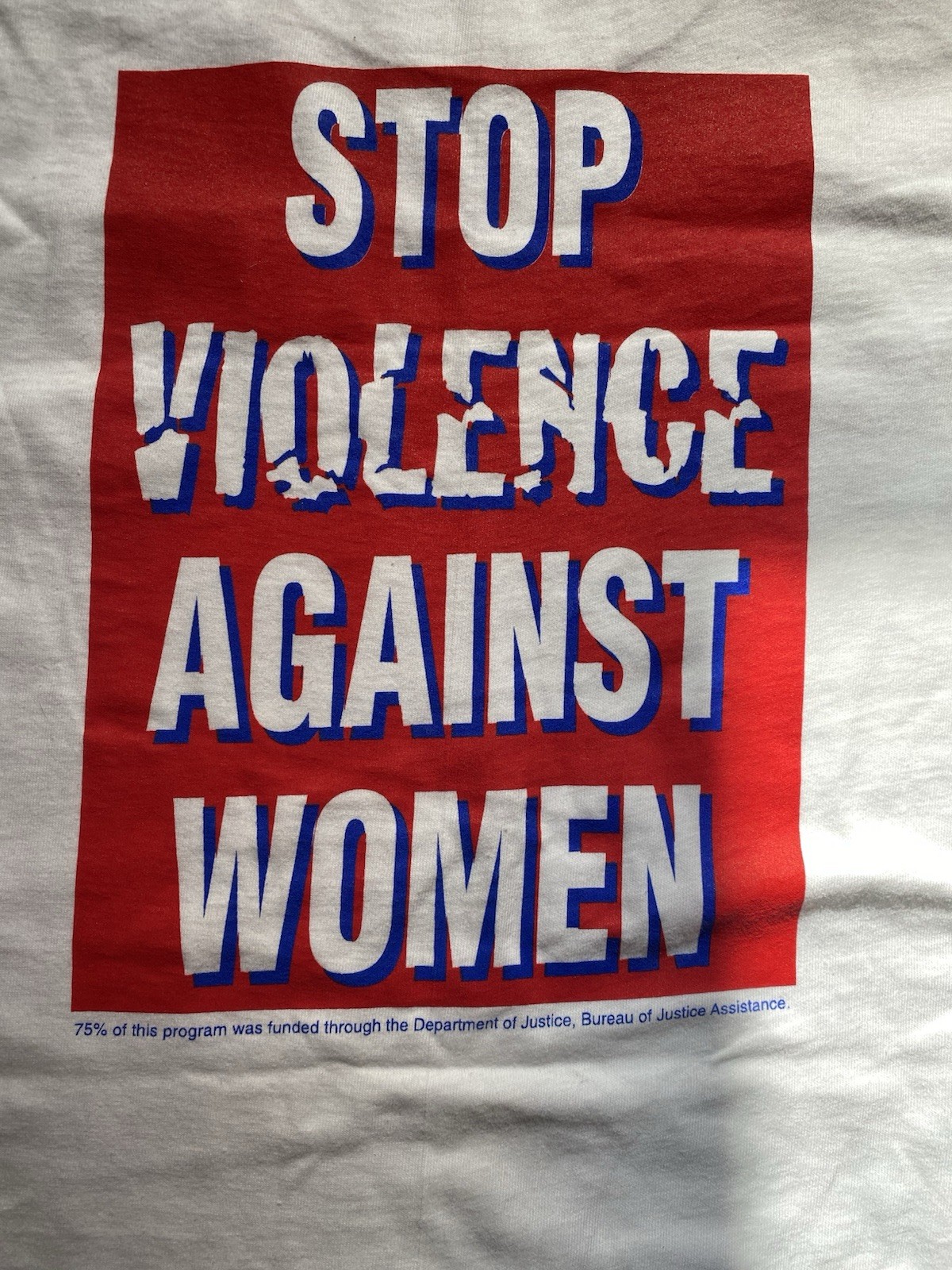 Hanes Beefy T-Men's Vintage 1990s Tulsa Sheriff “Stop Violence Against Women” XL gallery