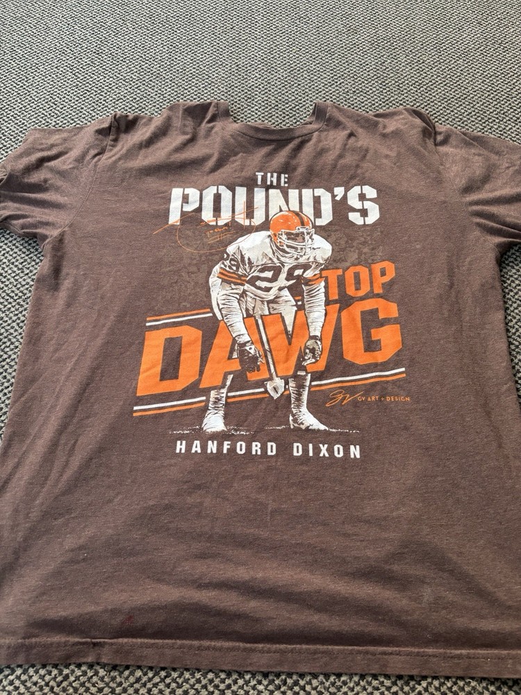 HANFORD DIXON Throwback #29 Cleveland Browns TOP DAWG Shirt XL Extra Large NFL