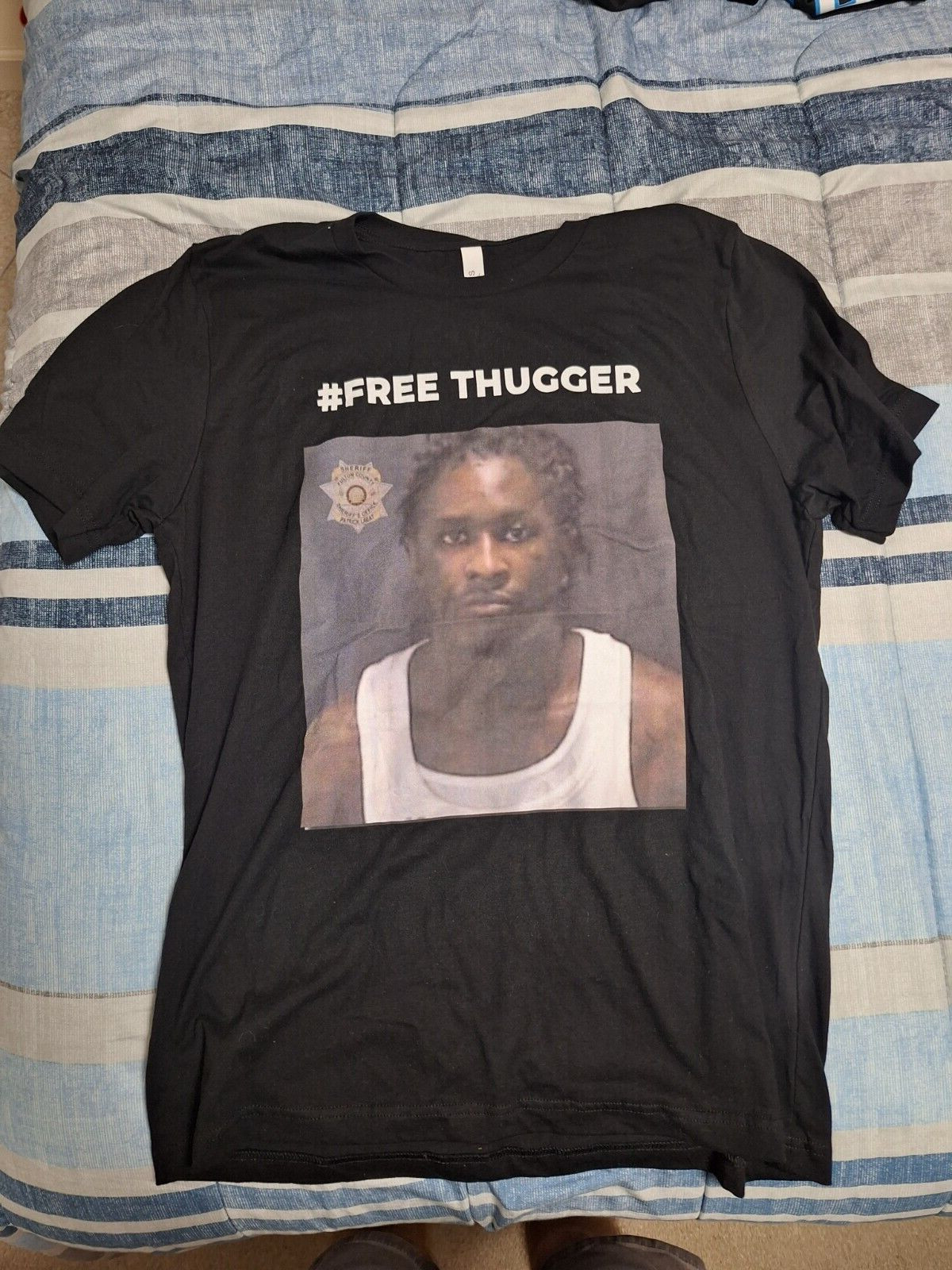 “# FREE THUGGER” Young Thug TeePublic T-Shirt USA Seller In Hand Size L – Mens