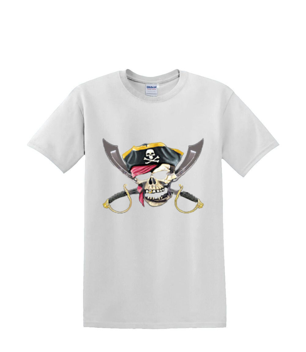 T-Shirt S to 2xl 3xl - PIRATE SKULL SWORDS fun humor adult gallery