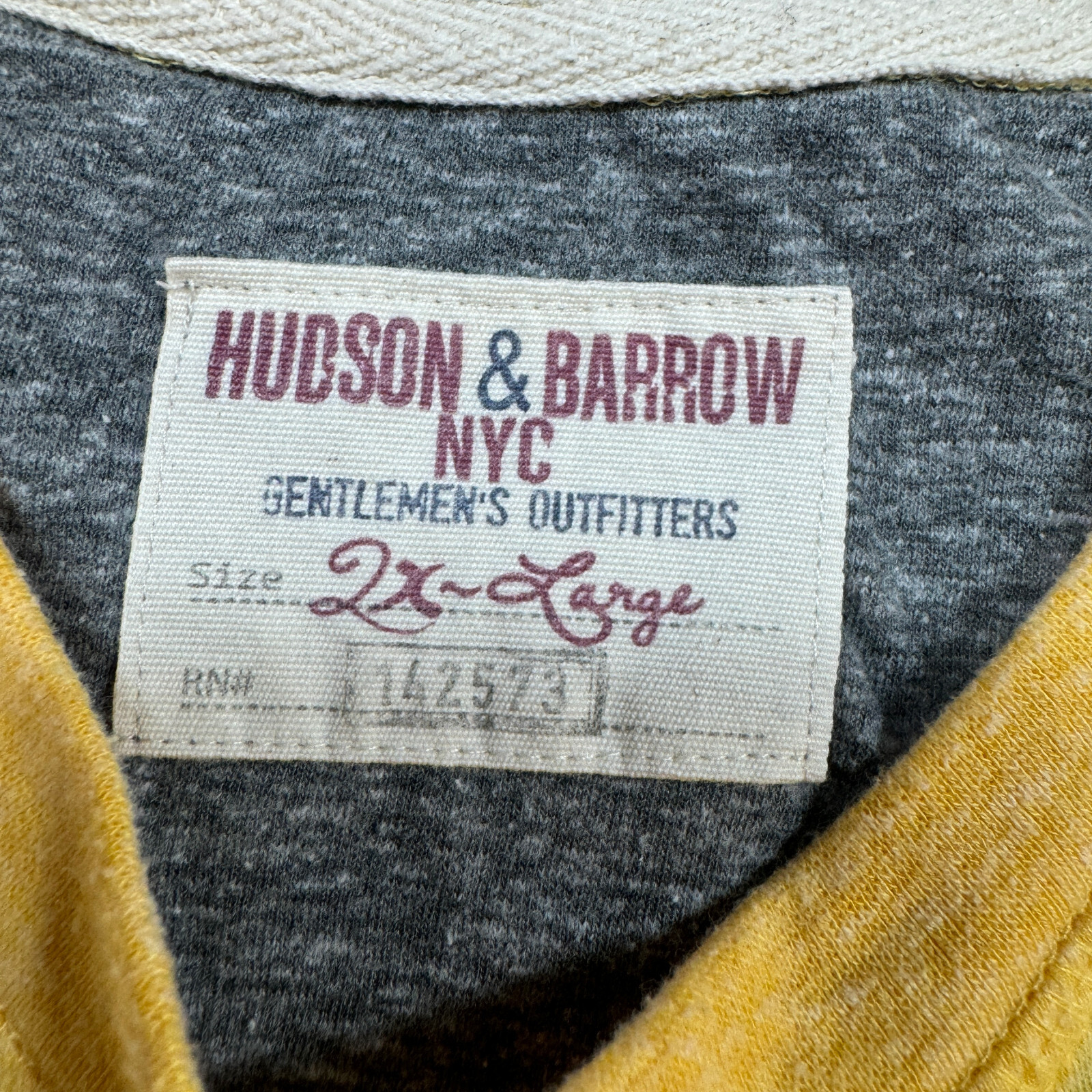 Hudson & Barrow Slim Men's Size 2XL Solid Yellow Cotton Blend Crew-Neck T-Shirt gallery