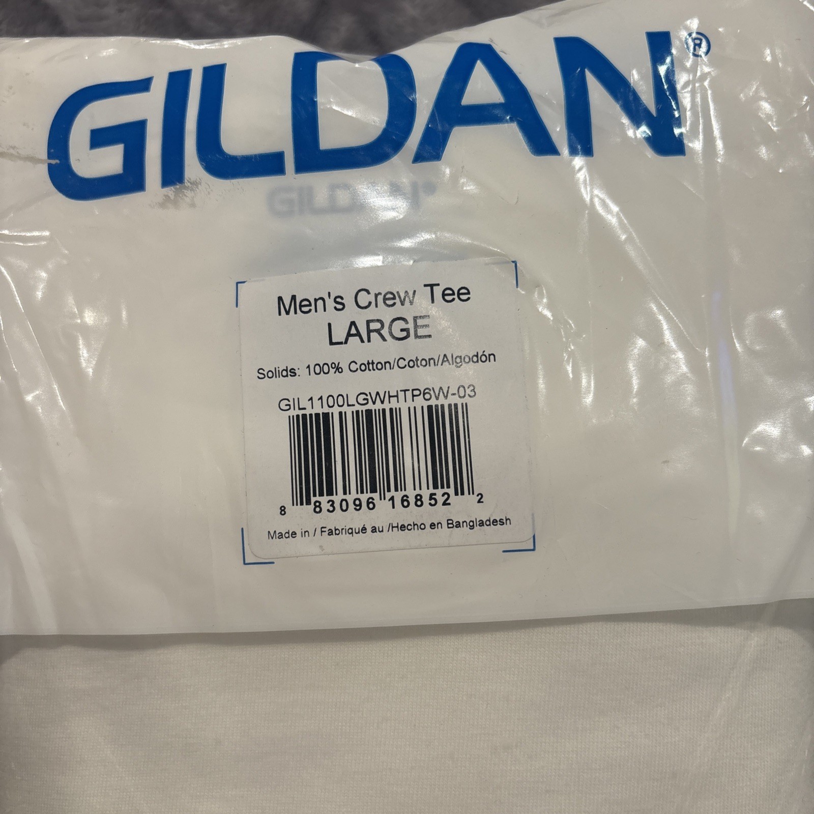 Gildan Men's Crew T-Shirts Multipack Style G1100 Large White (6-pack) gallery