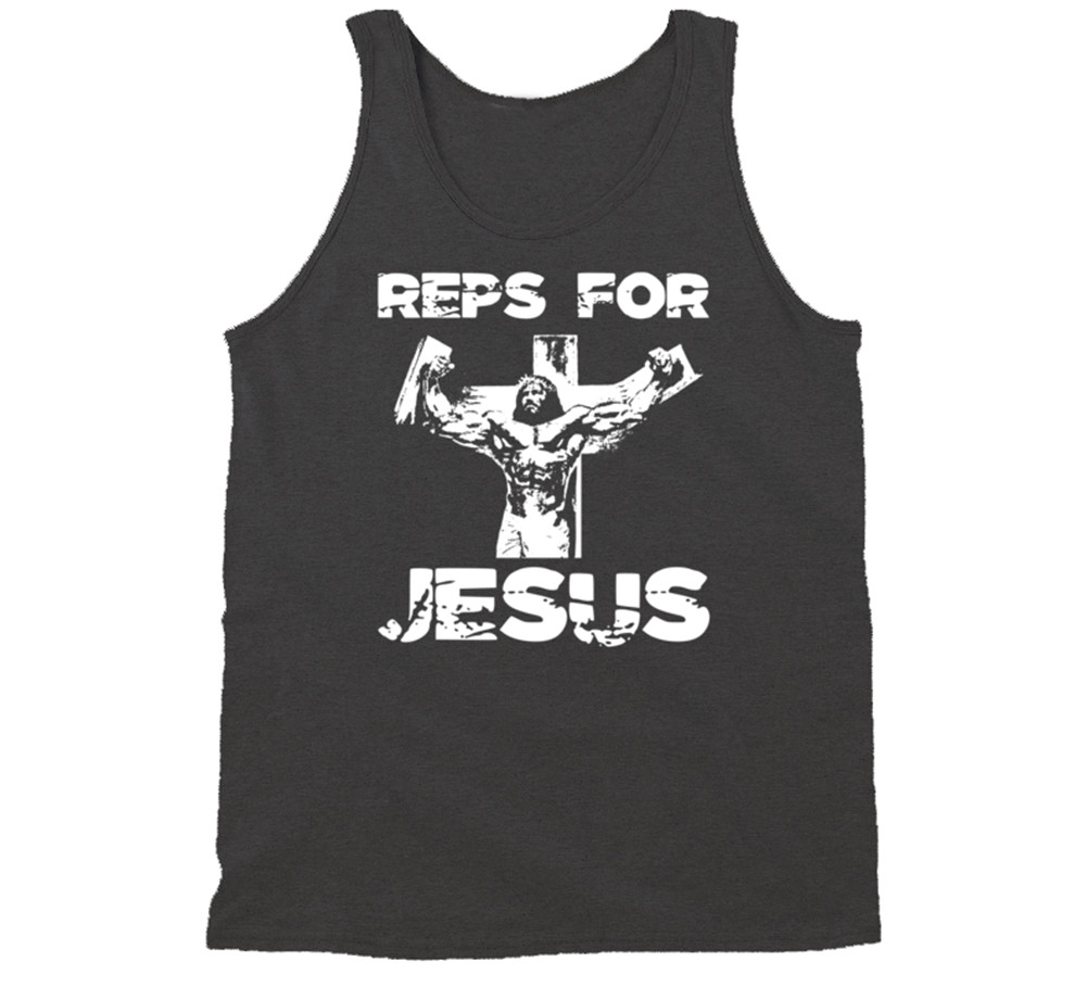 Reps For Jesus Christian Gym Workout Exercise Fit Tanktop Tank Top Tee Gift New gallery
