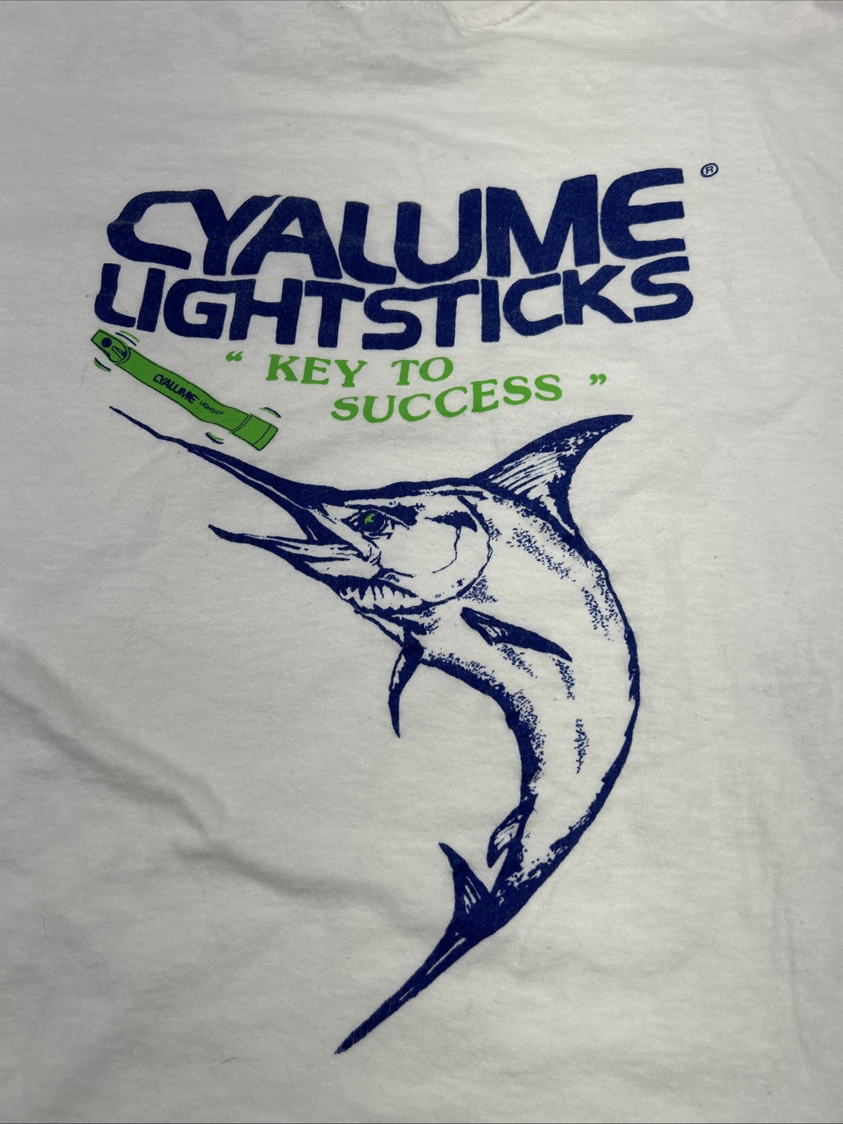 Vintage Cyalume Light Sticks Pocket T-Shirt Marlin Graphics XL Deep Sea Fishing gallery