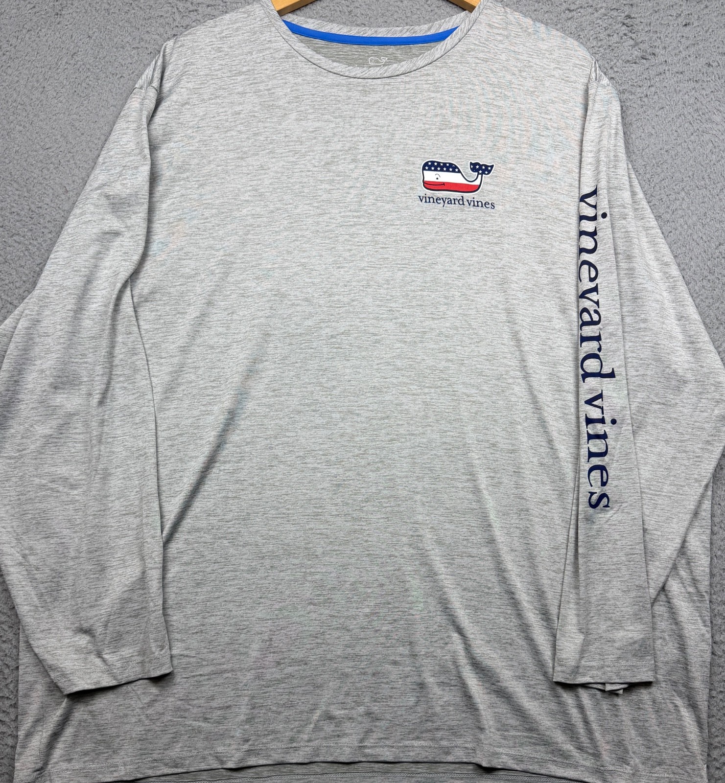 VINEYARD VINES T Shirt Mens 3XL Gray Performance American Flag Long Sleeve NWT gallery