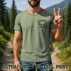 Lineman Skull Crossbones T-Shirt – Lineworker Line Man Athletic Tee Shirt – A101