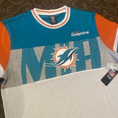 NWT NFL Men’s Miami Dolphins Team Apparel Multicolor Shirt Size Large