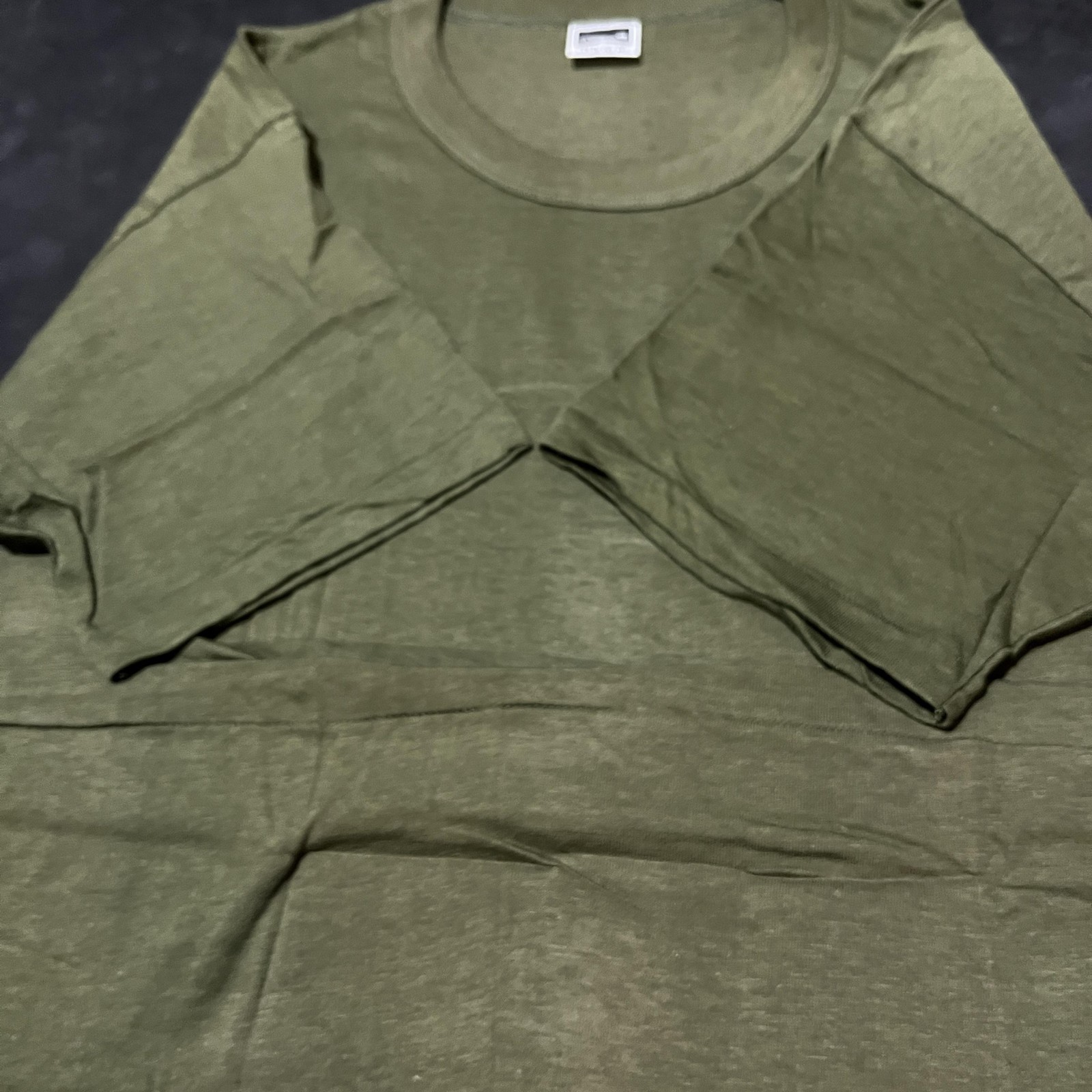 Vintage 1950s Stedman Shirt 60s Deadstock Large OG Army Green Combed Cotton USA gallery