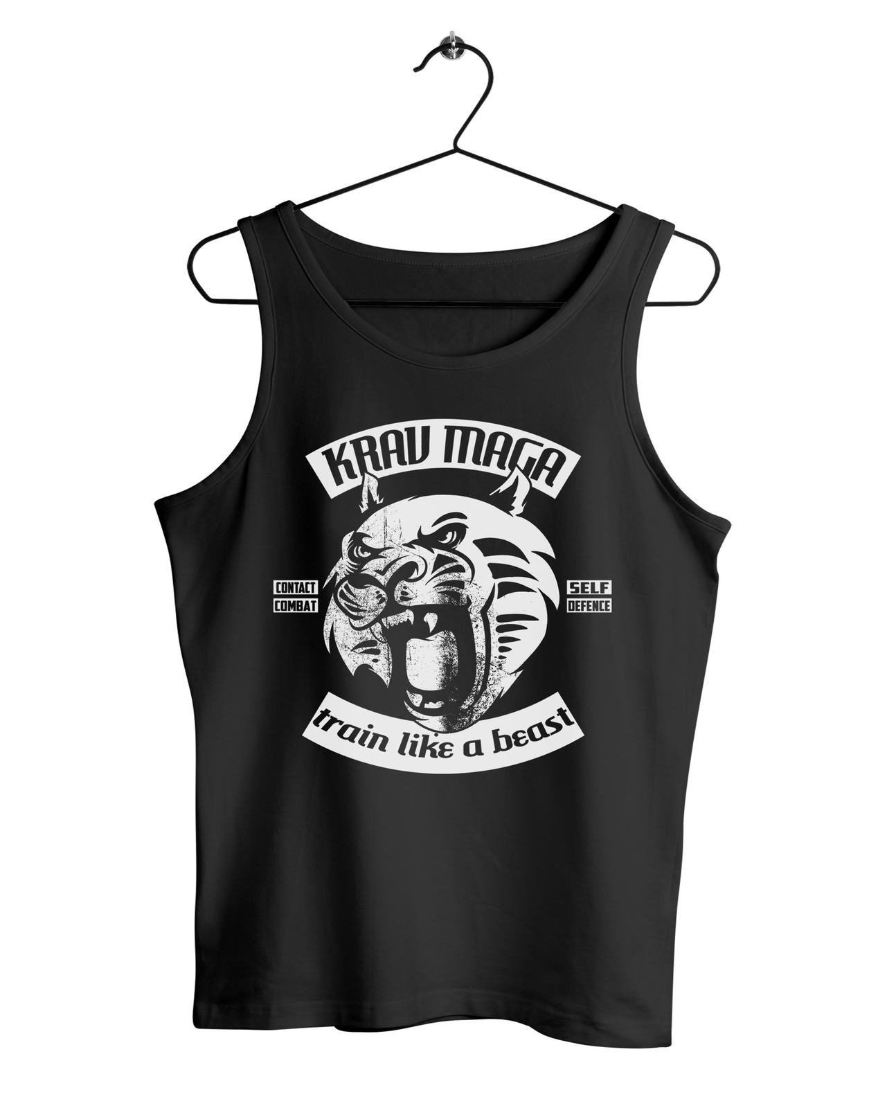 Mens Tank Top Muscle Shirt Krav Maga Train Like a Beast Defence KM16620TT
