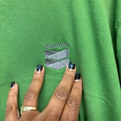 Port Authority Chevron Green Tee Shirt Embroidered Logo XL Corporate Merch