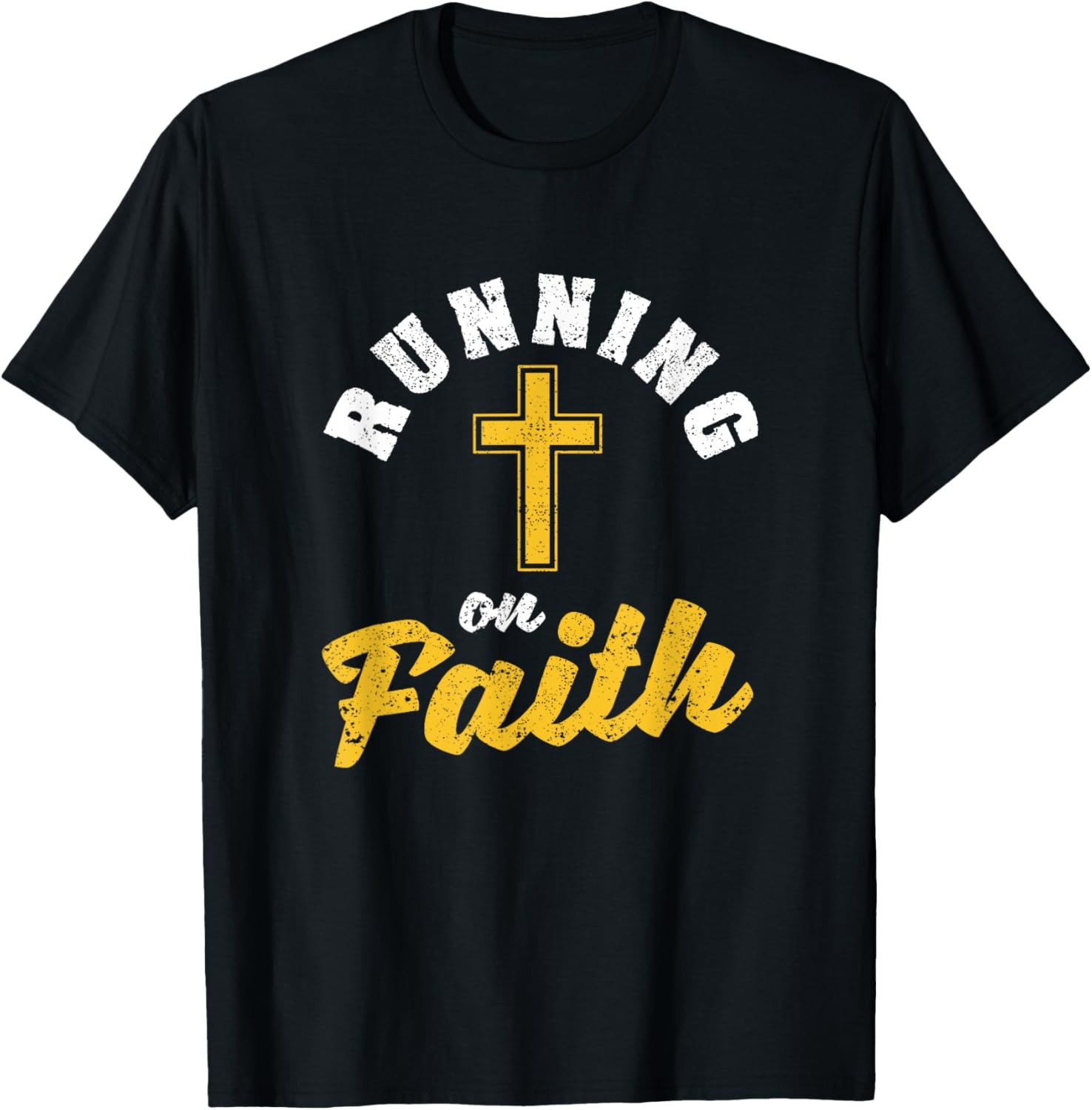 Running On Faith Funny Christian Workout Runner Religious T-Shirt