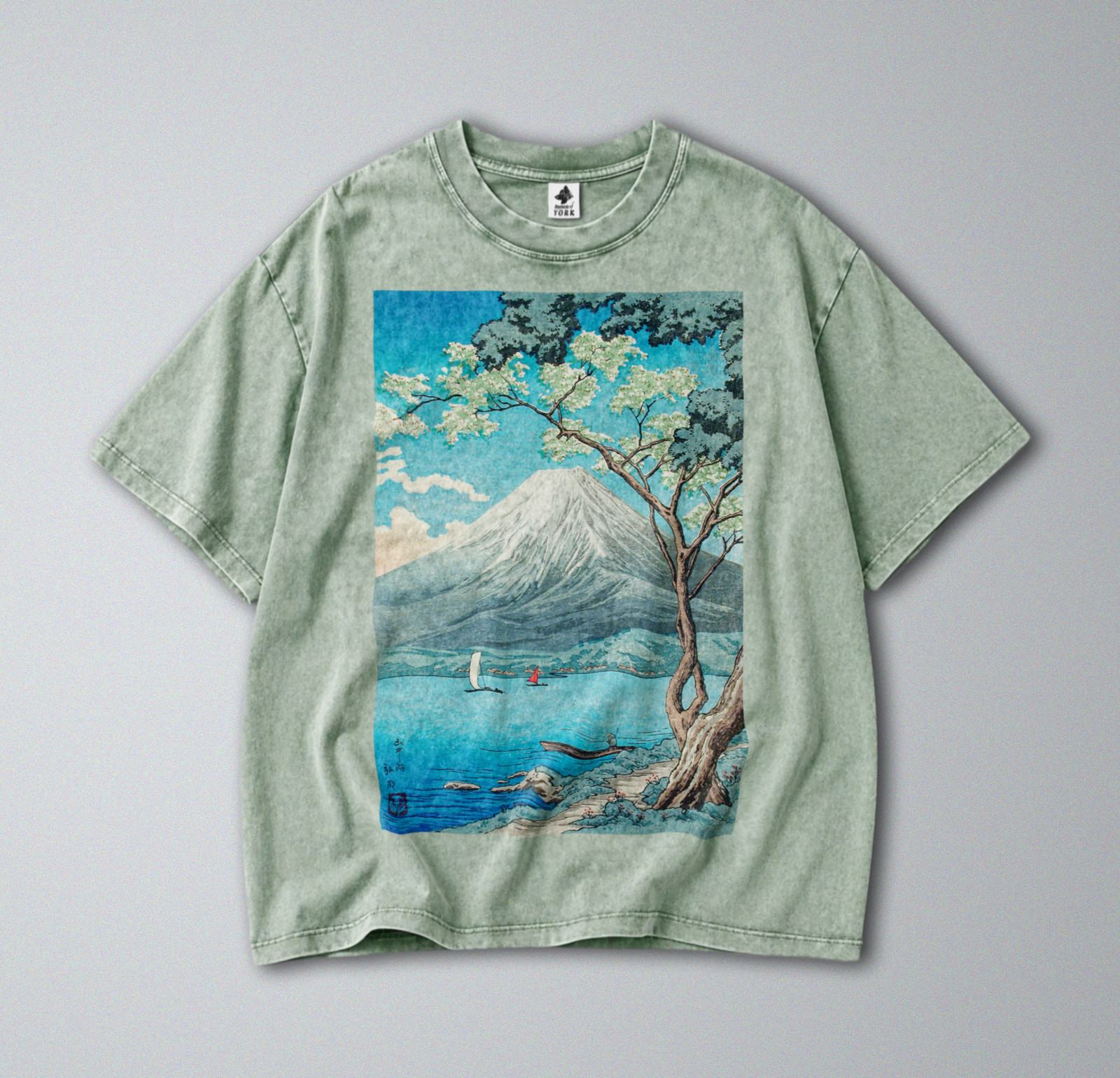 100% Cotton Tee - Unisex Retro Oversized Fit - Japan's iconic Mt Fuji Landscape gallery