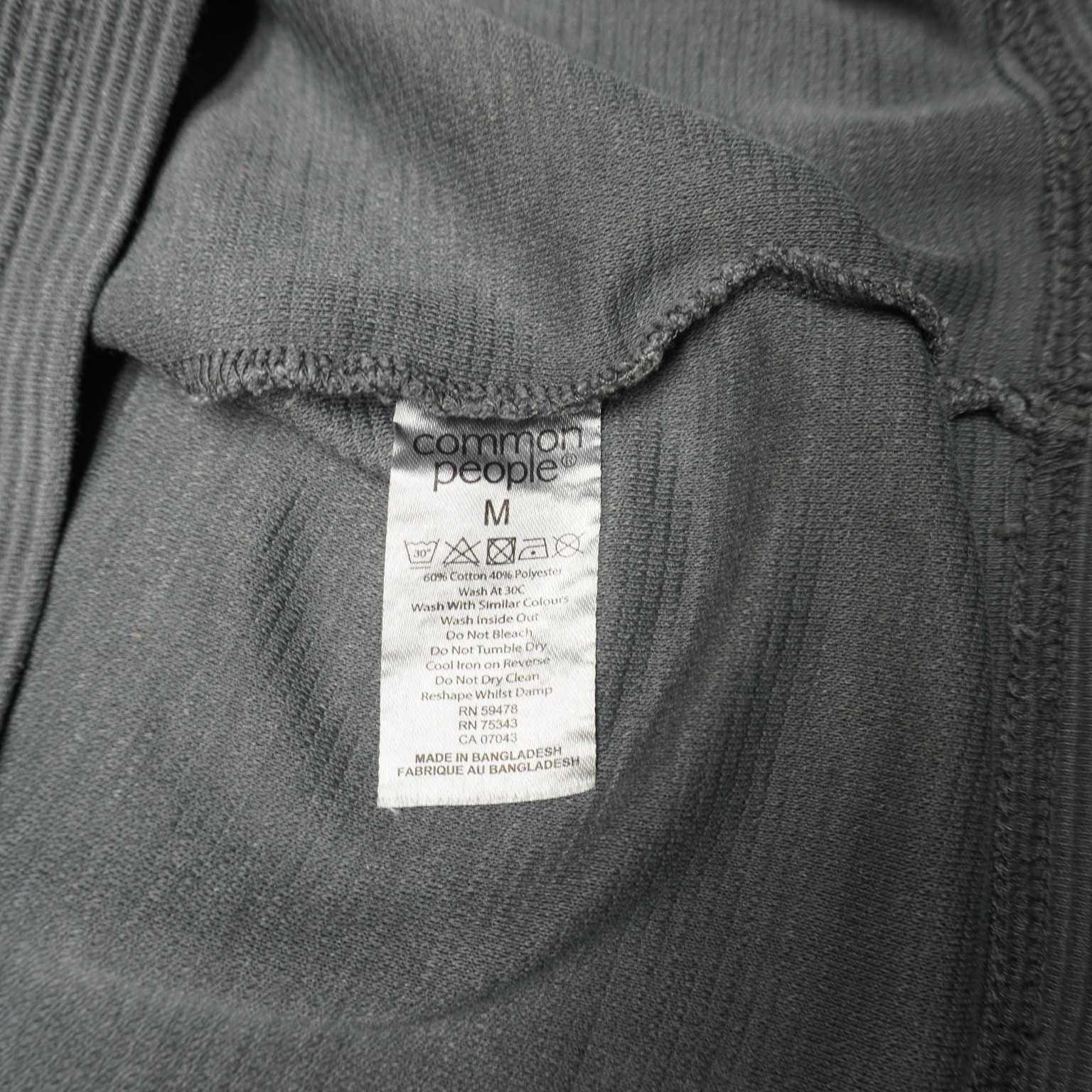 COMMON PEOPLE T-Shirt Men's Gray M Textured Crew Neck Cotton Blend Top gallery