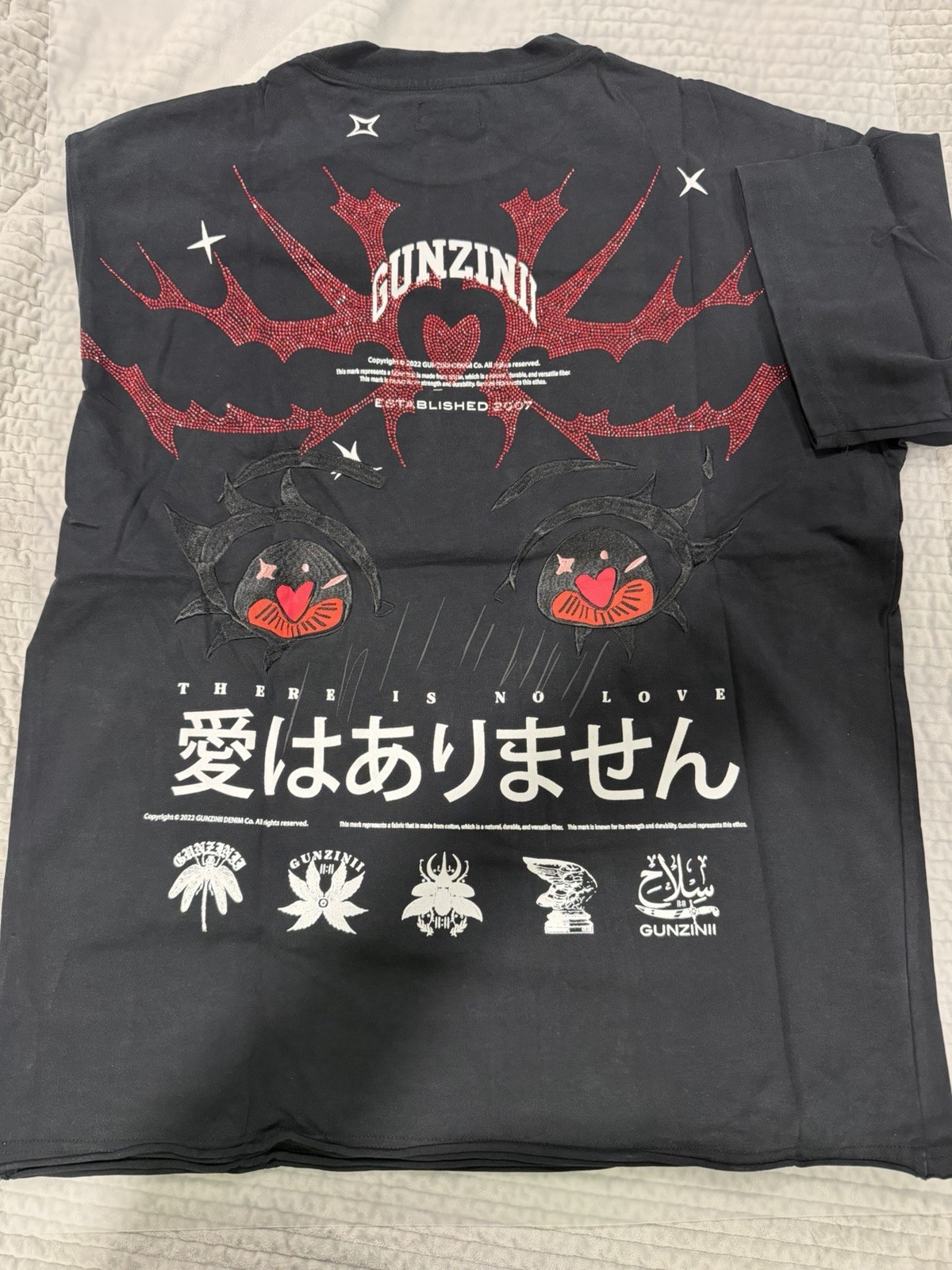 GUNZINII Men’s Black Crew Neck Short Sleeve Graphic Print T-Shirt Size L gallery