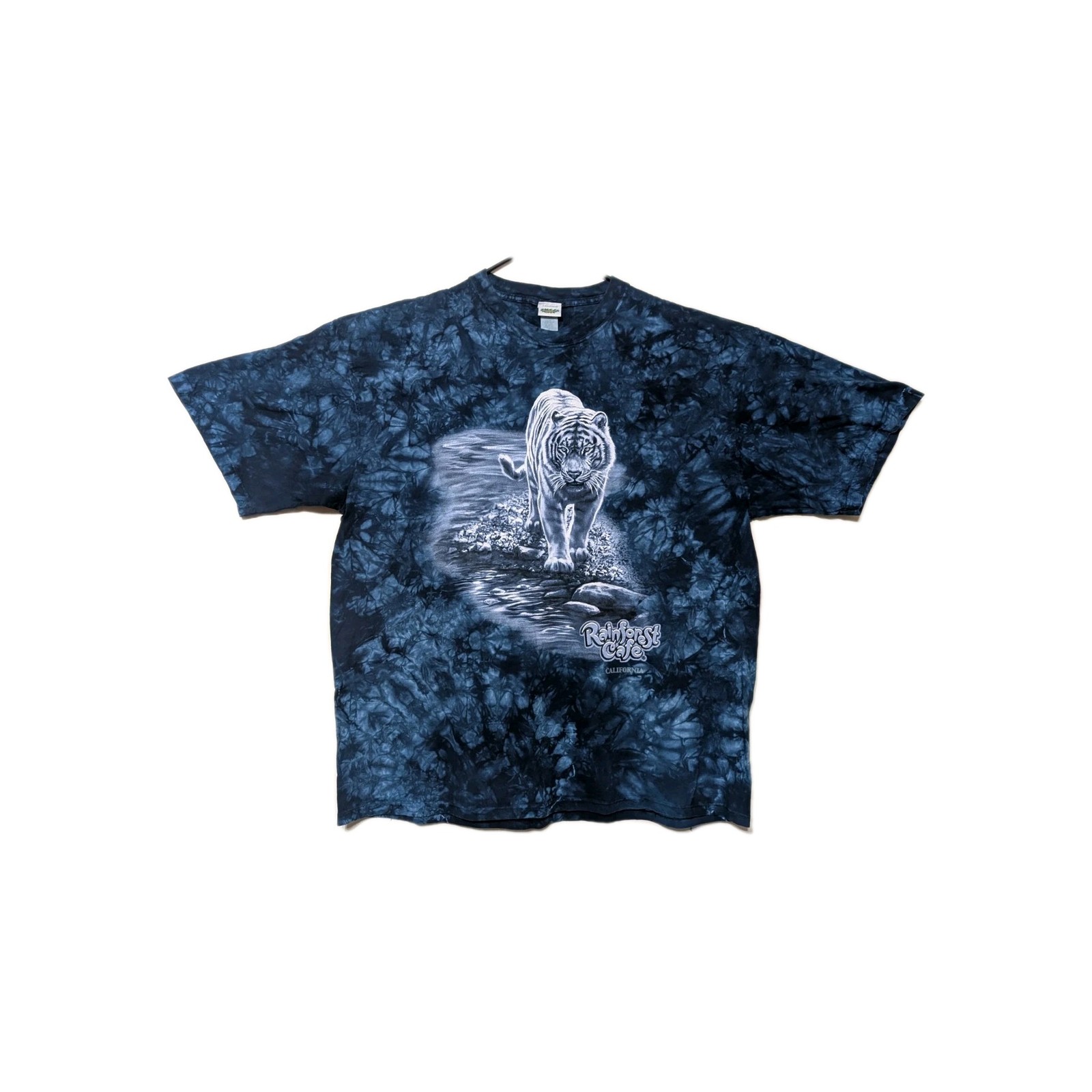 Rainforest Cafe Men's T-shirt Vintage Blue "Prowling Tiger" XL #6216 gallery