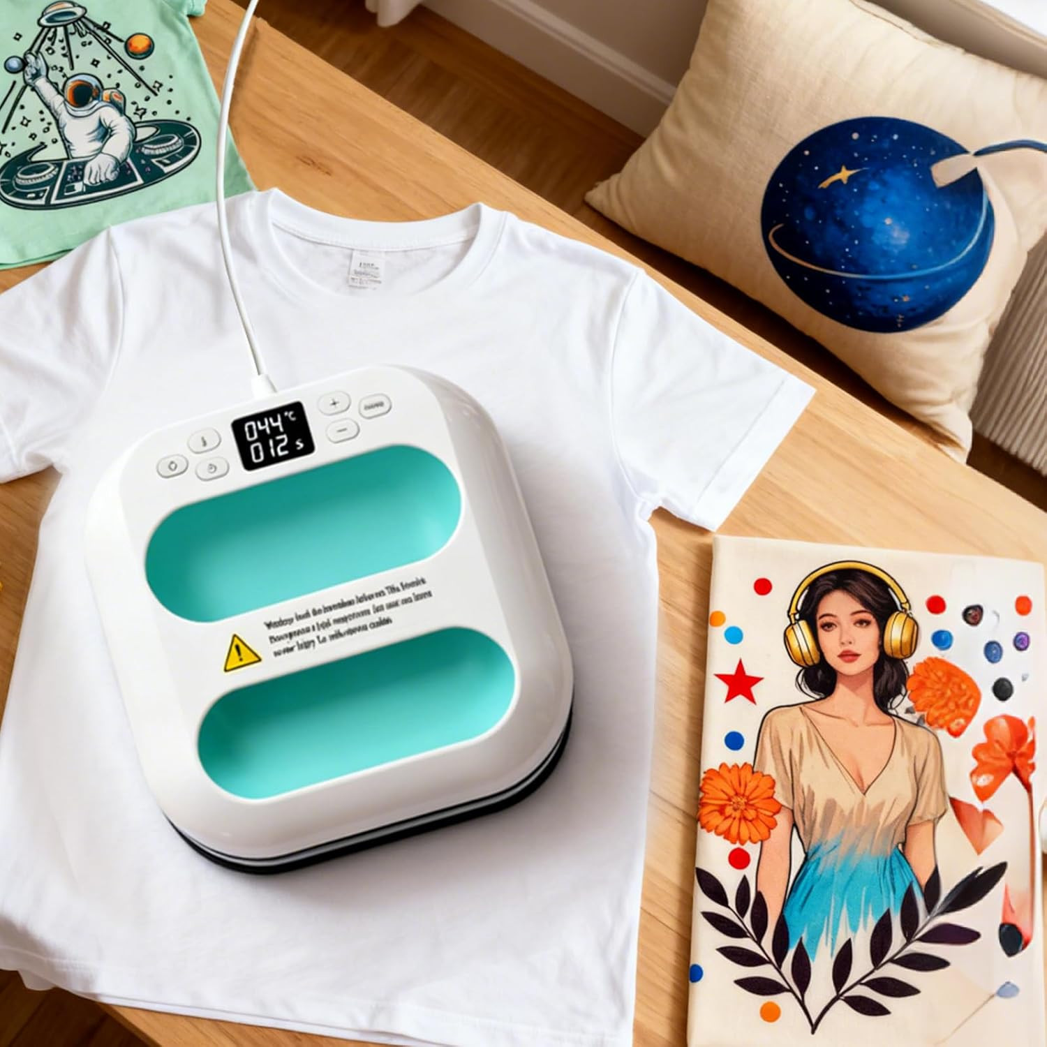 Portable Handheld Heat Press Machine 9X9 Inch-Digital T-Shirt Press with Ceramic