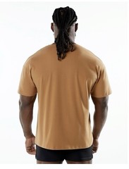 Alphalete Men’s Emblem Drop Shoulder Tee – Rust , Size Medium