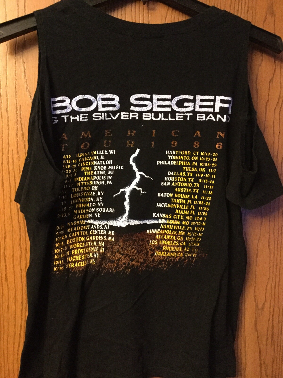 Bob Seger - “American Storm” Black Ladies Cold Shoulder Shirt. L. gallery