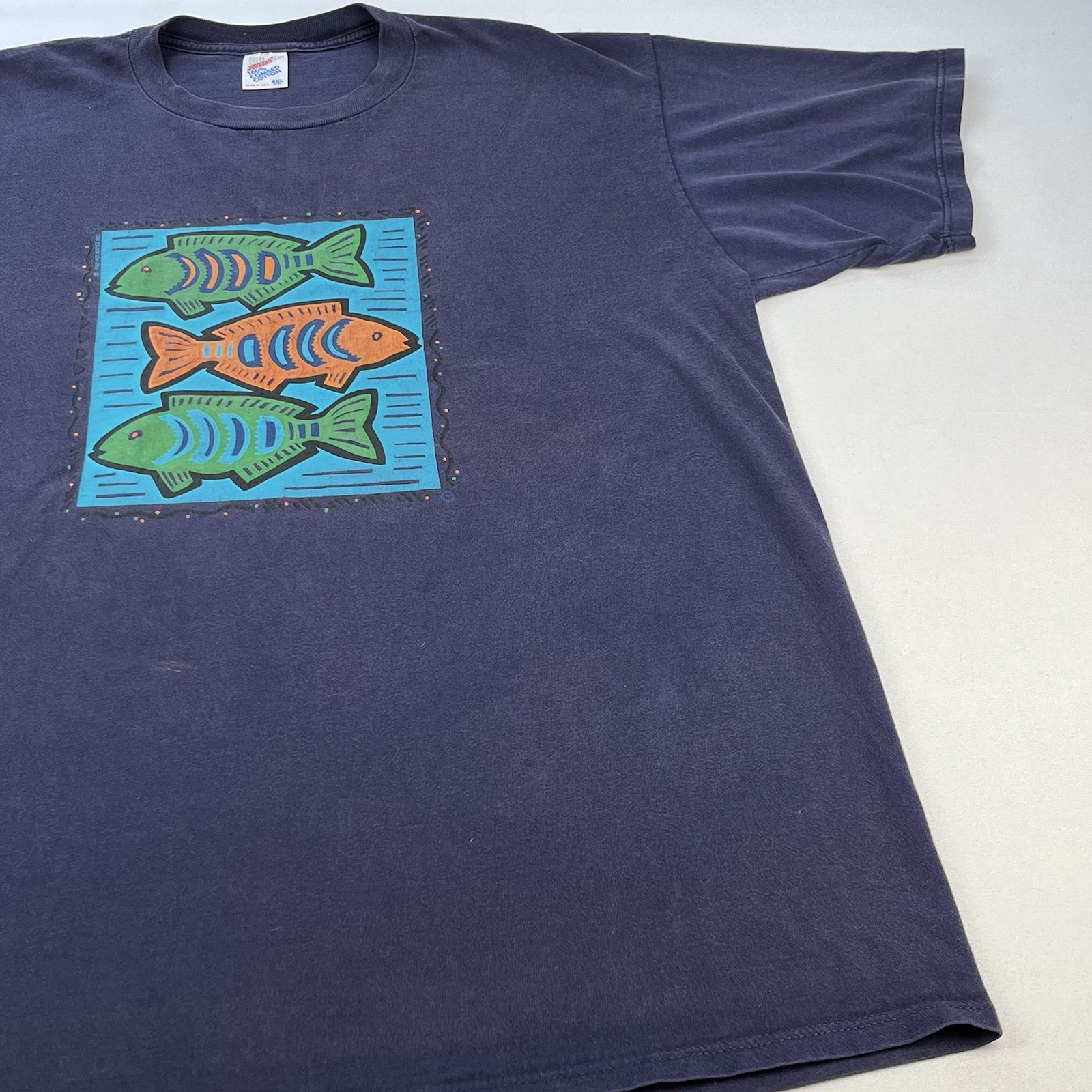 Jerzees T-Shirt Size XXL 48-50 Large Fish Art Made in USA 100% Combed Cotton gallery